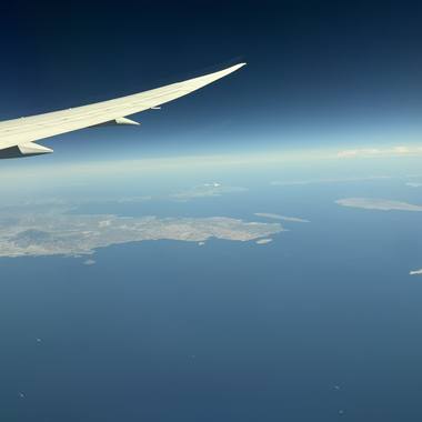 Athens and the Saronic Gulf from altitude